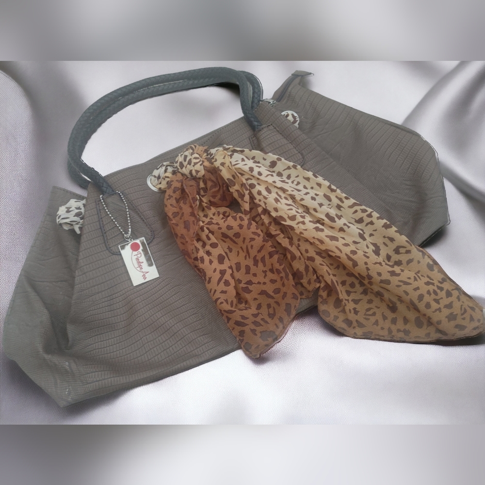 Penelope Ann leopard scarf purse bag